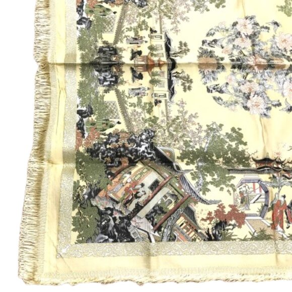 Brand New in Box Vintage Chinese Brocaded Flower Silk Tablecloth - Picture 5 of 8